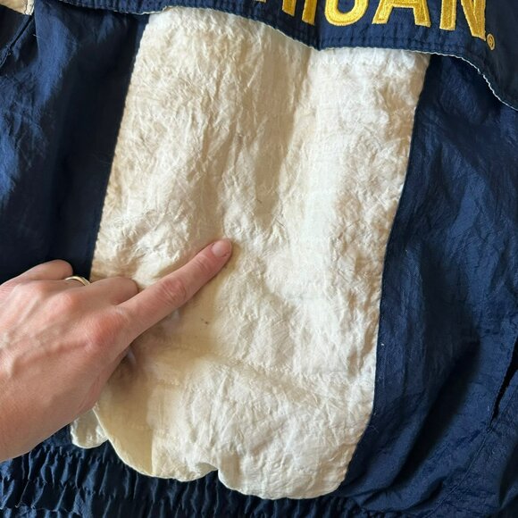 Match 1 Men's Size XL Vintage Michigan Wolverines Puffer Coat Quarter Zip - Picture 2 of 13